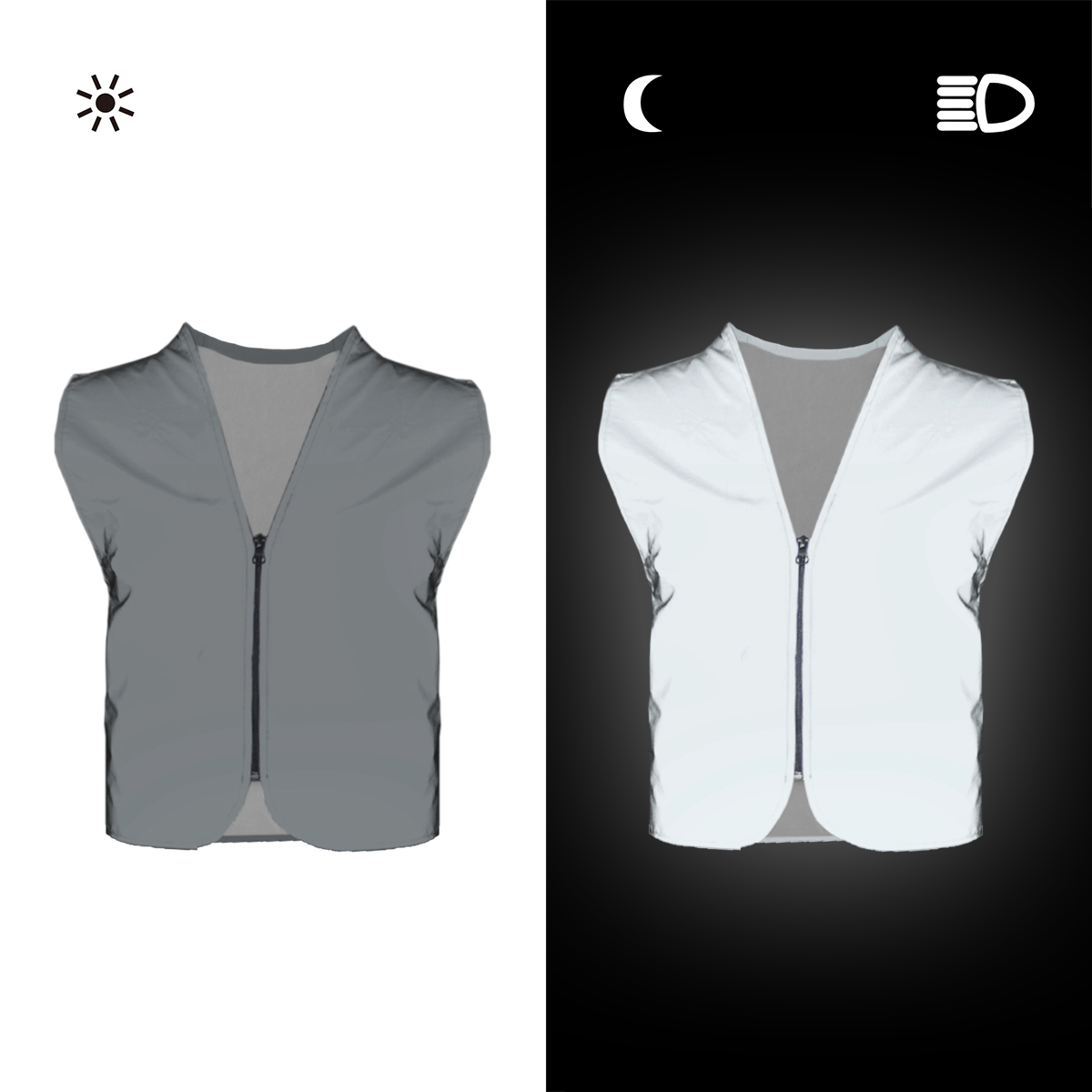 Invisible Zip Fastener - Salzmann Reflective Vest High Visibility Safety