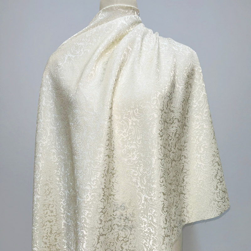 Textile Sewing Patterns - Pre-cut Beige Damask Jacquard Brocade, Subtle