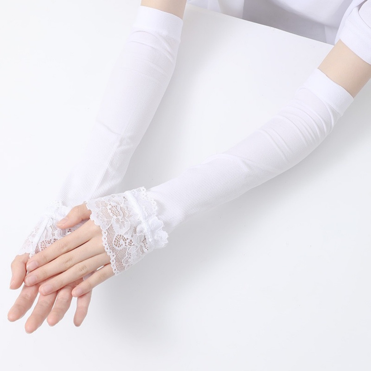 Sewing Nylon - Women Long Elastic Arm Sleeve Fingerless