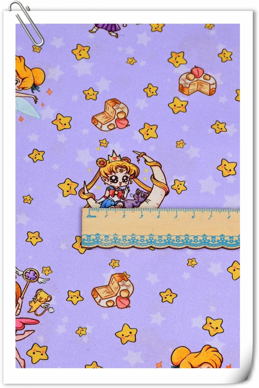 Sailor Moon Stars Cartoon Girl - Textile For Sewing review and price