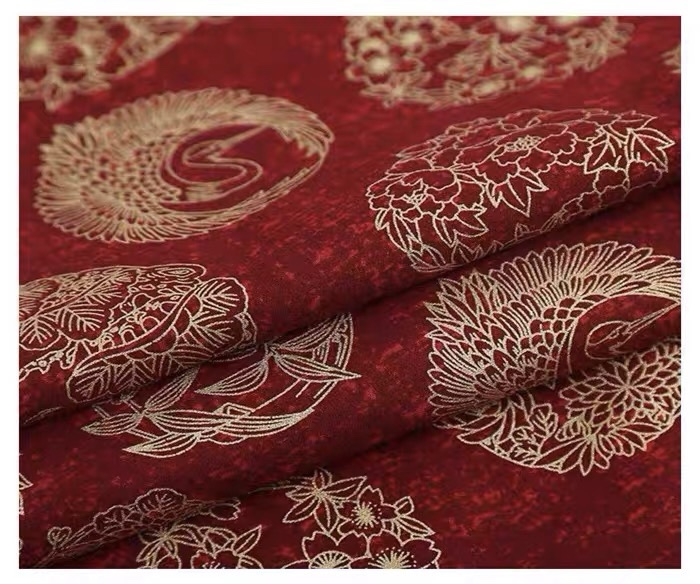 Bronzing Japanese Print Fabric - Textile Sewing Patterns review and price