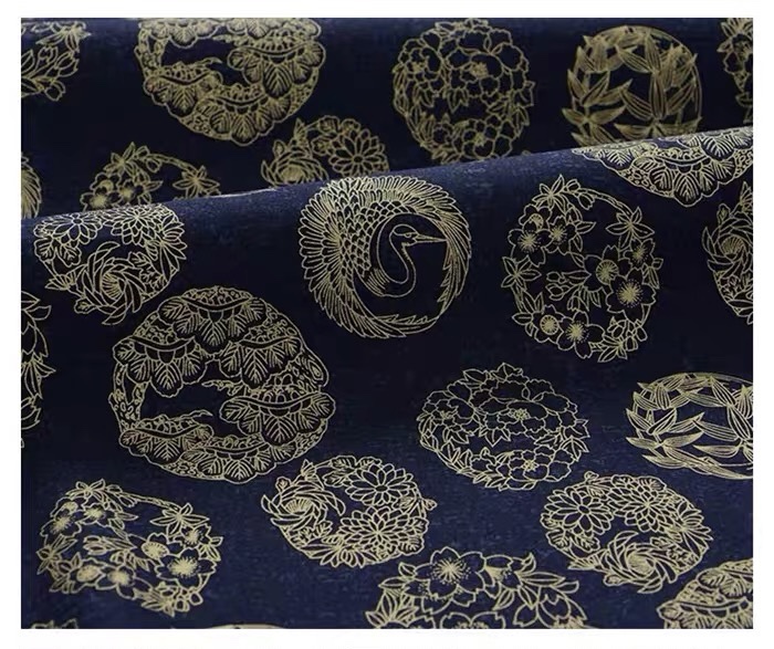 Bronzing Japanese Print Fabric - Textile Sewing Patterns review and price