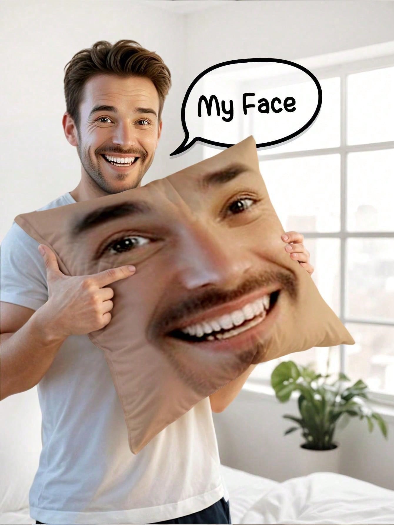 1pc Custom Face Square Pillow  - Sewing Custom review and price