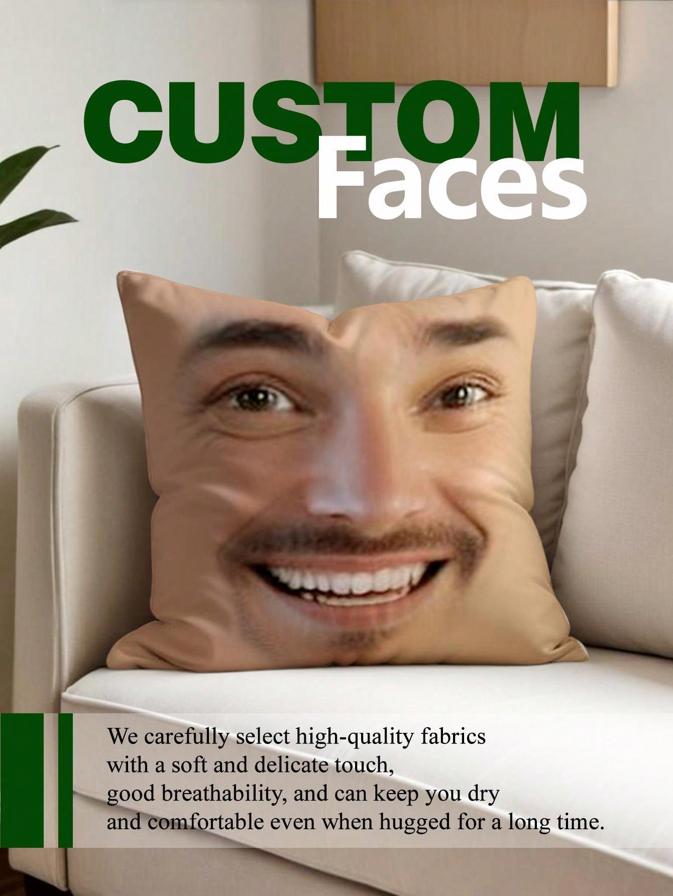 1pc Custom Face Square Pillow  - Sewing Custom review and price