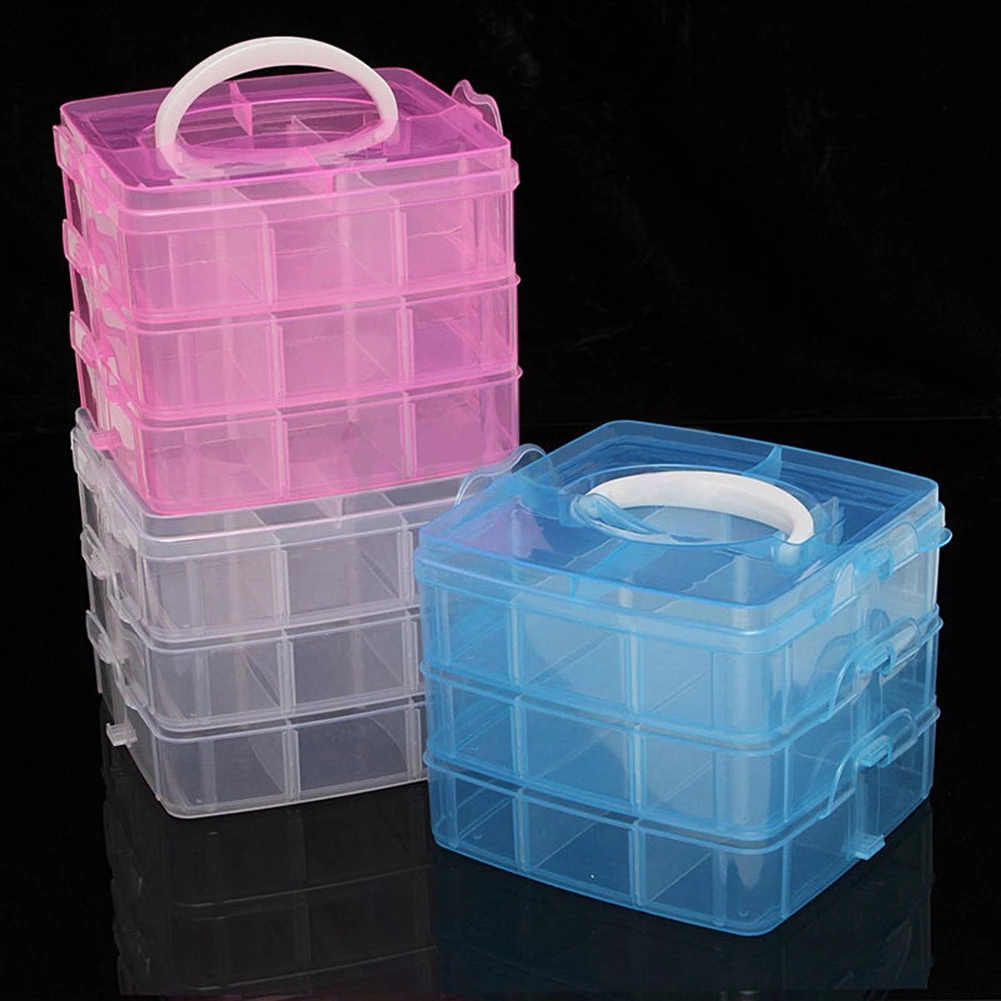 3 Layers 18 Compartments Plast - Bobbin Organizer Box review and price