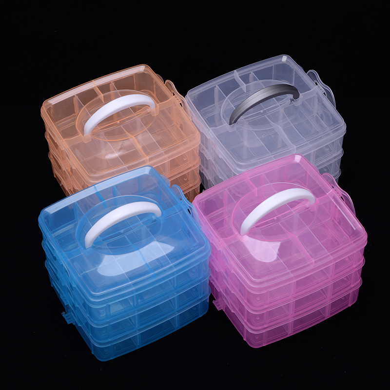 3 Layers 18 Compartments Plast - Bobbin Organizer Box review and price