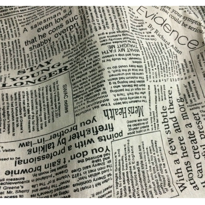 50x150cm Retro Newspaper Lette - Sewing Tweed Fabric review and price