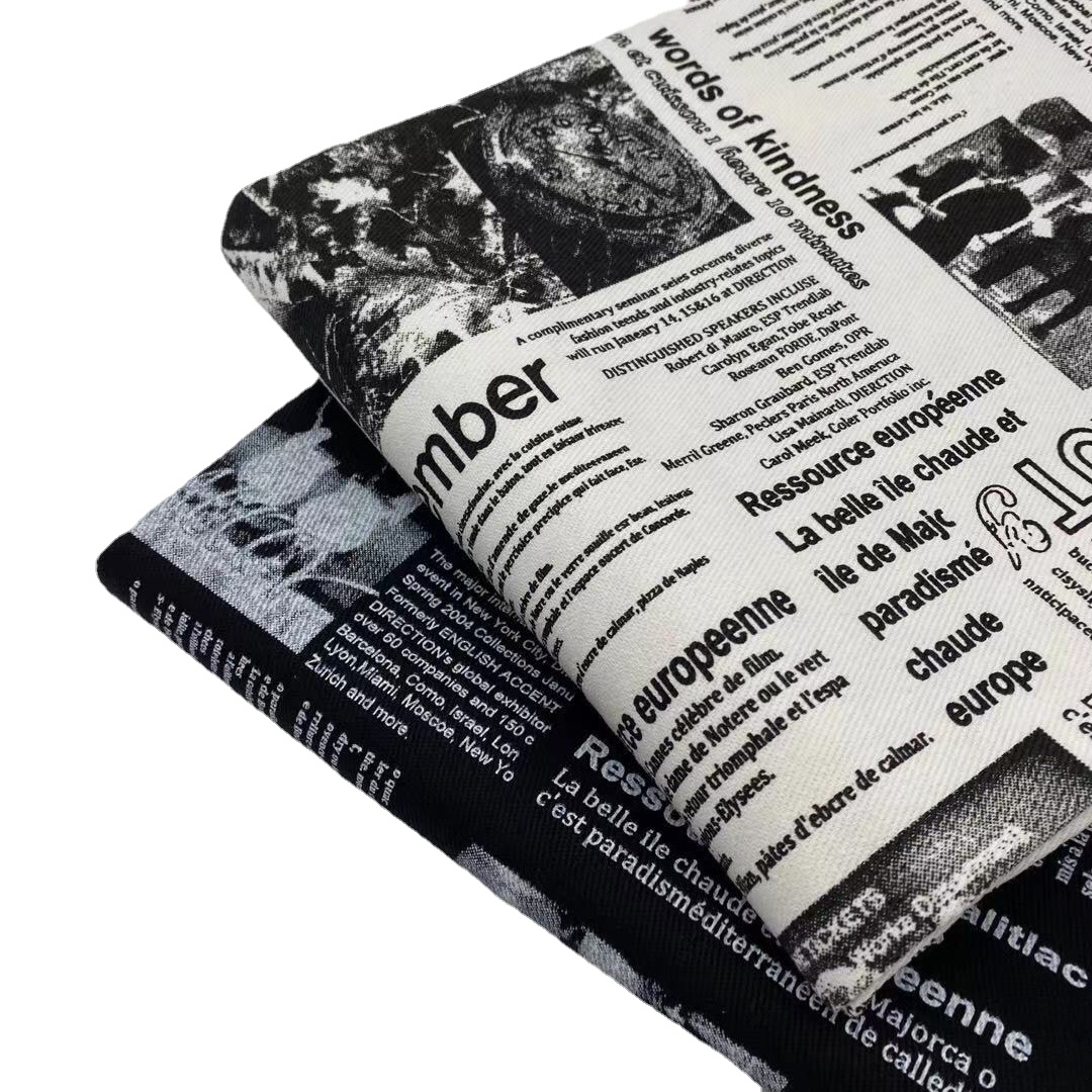 Vintage Retro Black White News - Sewing Tweed Fabric review and price