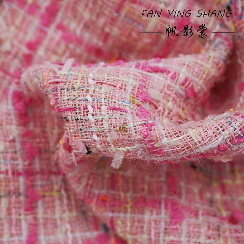 The Pink Plaid Tassel Cotton T - Sewing Tweed Fabric review and price