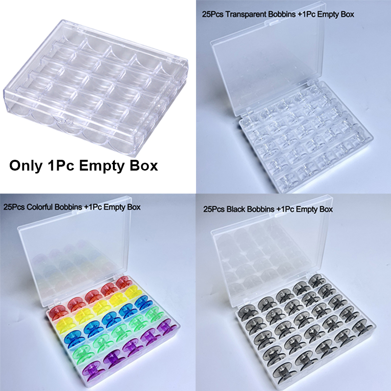 1pc 25 Spools Empty Bobbins St - Bobbin Organizer Box review and price