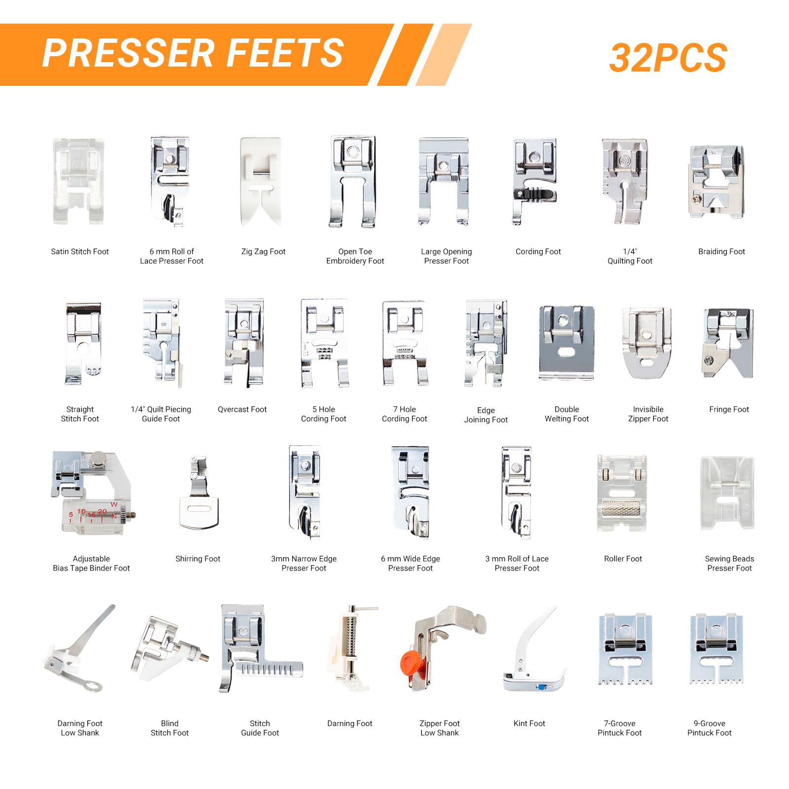 32 in 1 Multi-Function Sewing  - Zipper Foot Presser review and price