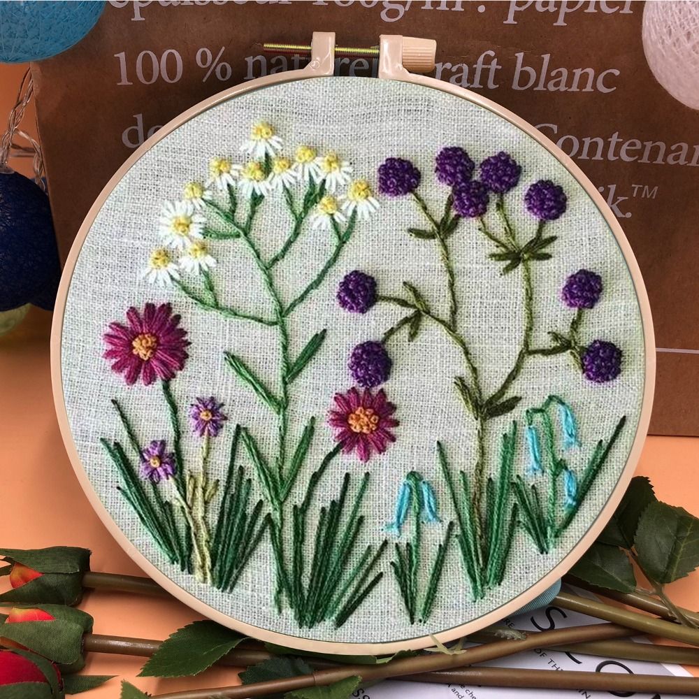 Flower Pattern DIY Embroidery  - Textile Sewing Patterns review and price