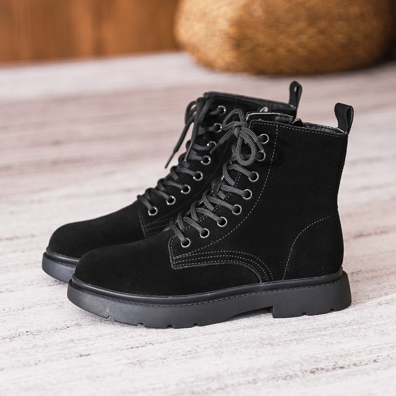Womens Brown Suede Combat Boot - Sewing Nylon review and price