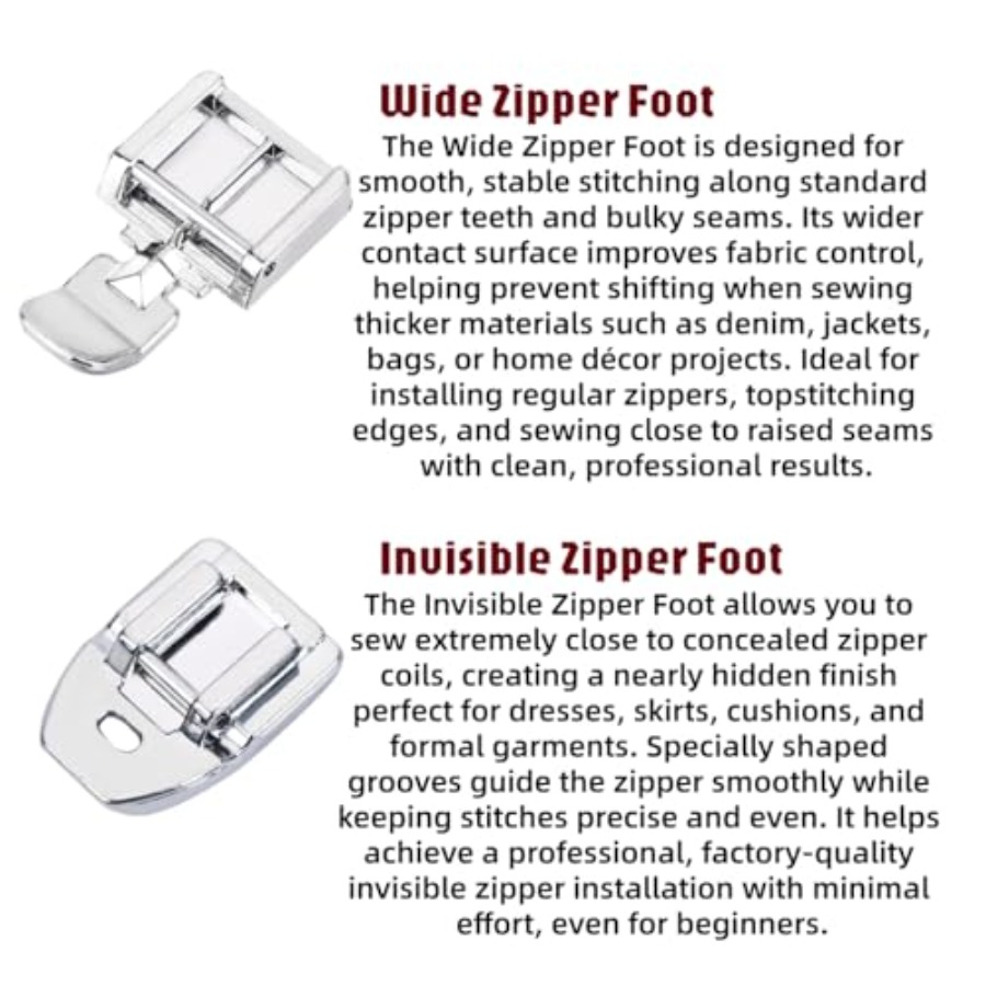 Zipper Foot Kit Includes Invis - Zipper Foot Presser review and price