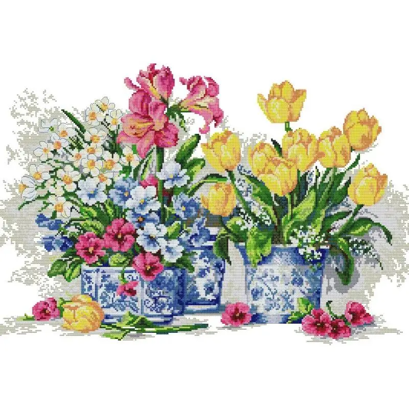 Potted Flowers NKF Counted Cro - Textile Sewing Patterns review and price